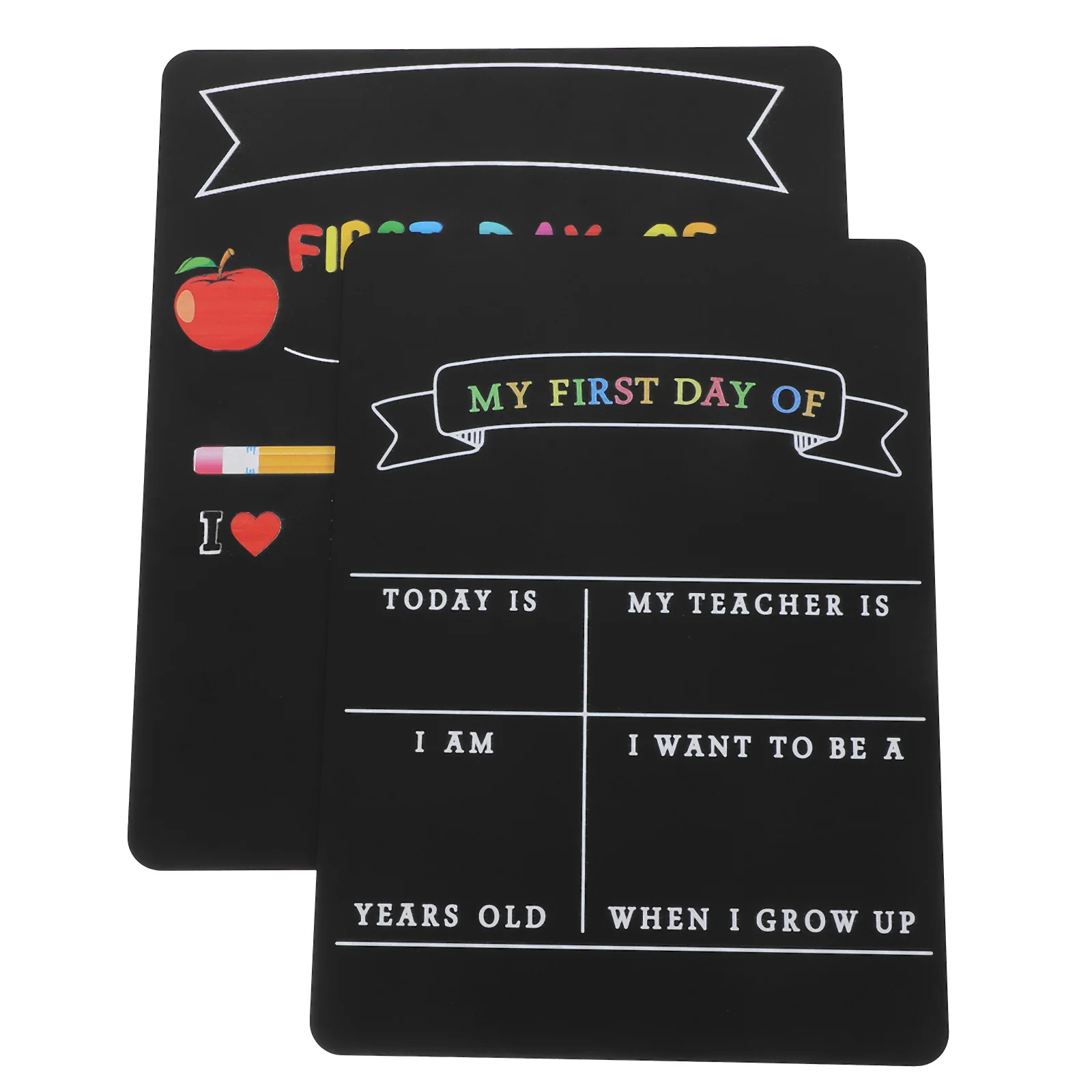 

2Pcs Double Sided Back to School Chalkboard Sign Reusable School Board for Day Preschool Kindergarten Elementary