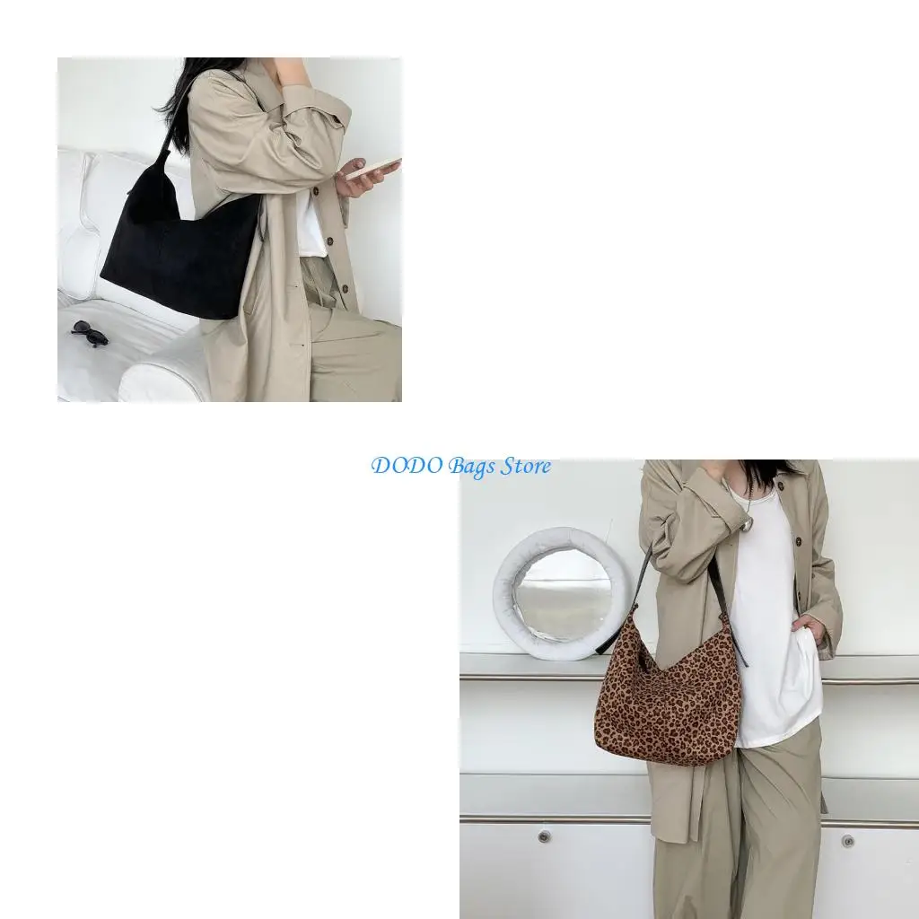 

Leopard Shoulder Bag With Organizational Pockets Slouchy Bag Underarm Purse For Fashion Women Work Travel College Bag