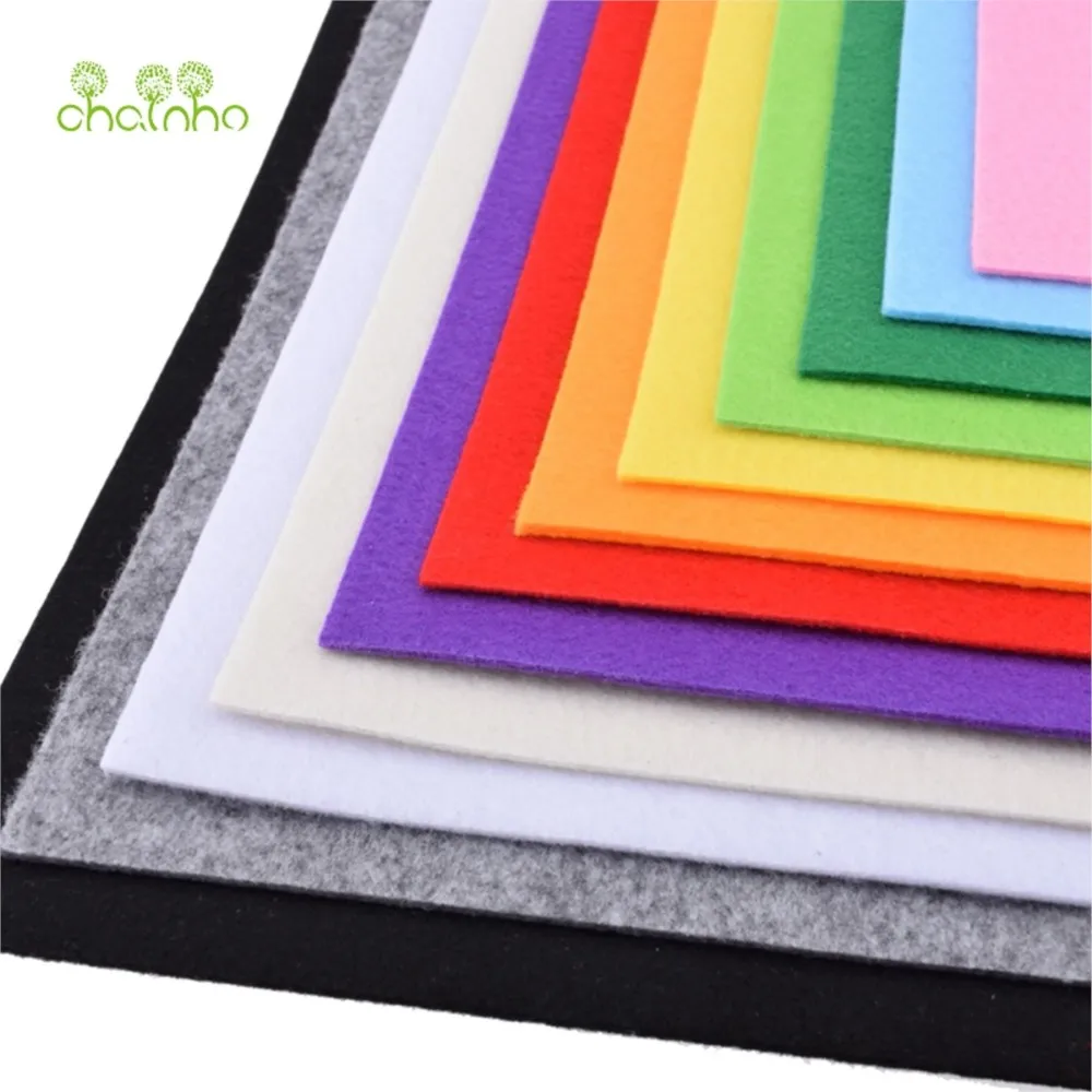 Non Woven Fabric,3mm Thickness,Polyester Acrylic Thick Felt,DIY Sewing Material for Dolls/Crafts/Toys,Solid Color,30x30cm/Piece