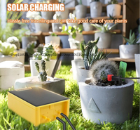 Solar double pump drip irrigation timer, intelligent plant automatic watering system with rain sensor