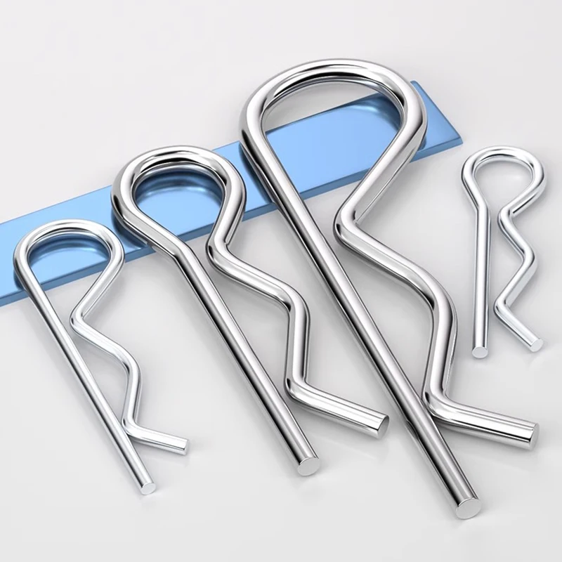 100pcs Boxed R-type Metal Pin, Stainless Steel Elastic Safety Pin Buckle Hardware Fastener, Used for Repairing Car Trailers