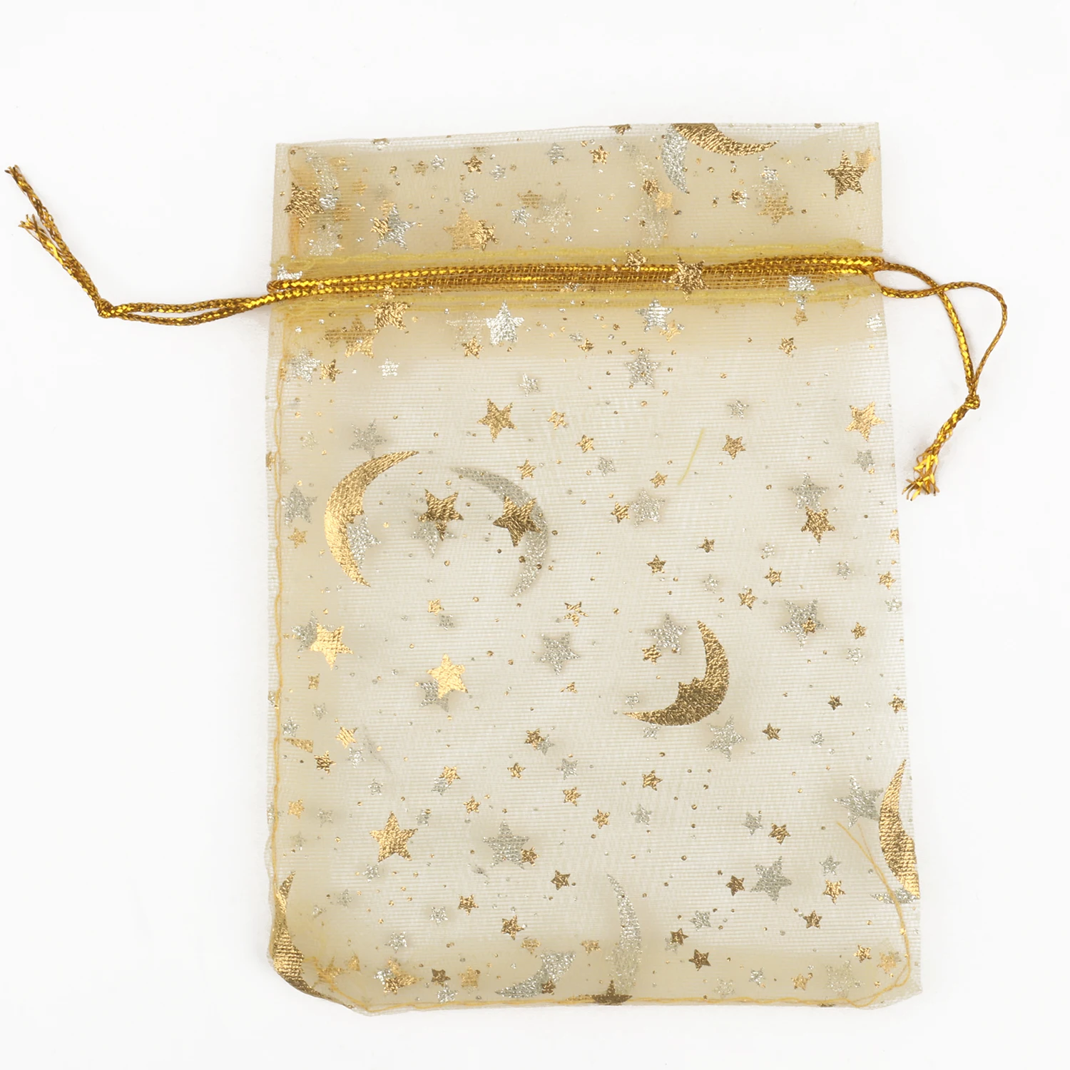 50pcs Moon Star Organza Drawstring Gift Bags