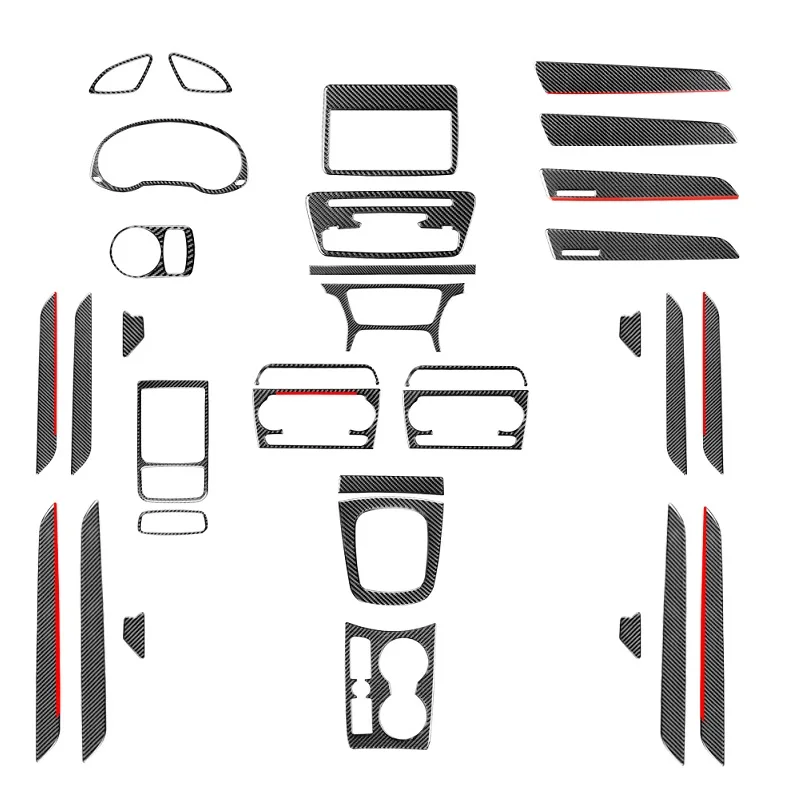 Carbon Fiber Black Stickers Cover Trim Car Interior Decorative Accessories For Audi Q3 2013 2014 2015 2016 2017 2018 Car Styling