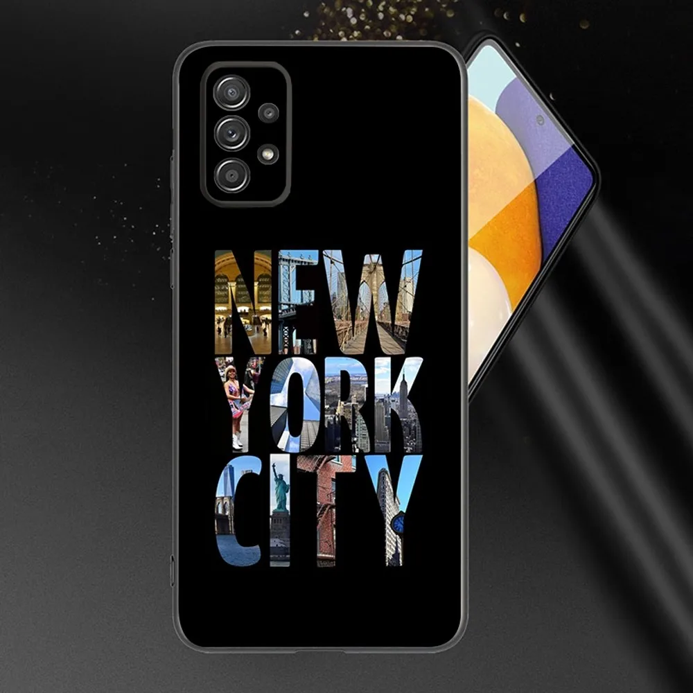 NEW YORK Statue Of Liberty Phone Case For Samsung Galaxy A13,A21s,A22,A31,A32,A52,A53,A71,A80,A91 Soft Black Phone Cover