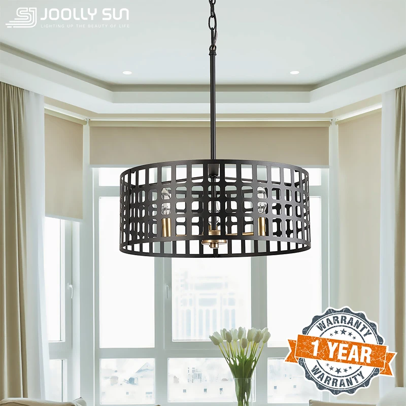 Joollysun Drum Pendant Ceiling Light Modern Chandelier Hanging Lamp New Classical Home Decor Lighting Fixtures for Living Room