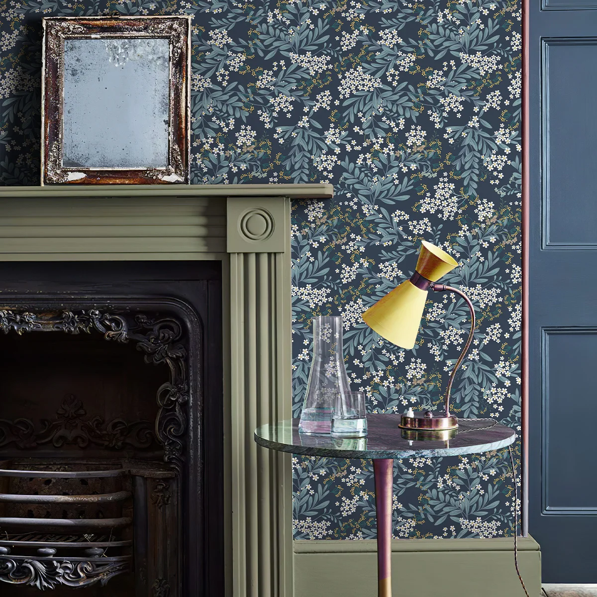 Винтажные обои во французском стиле, темно-синие виноградные листья, водостойкий декор, самоклеящаяся наклейка на шкаф