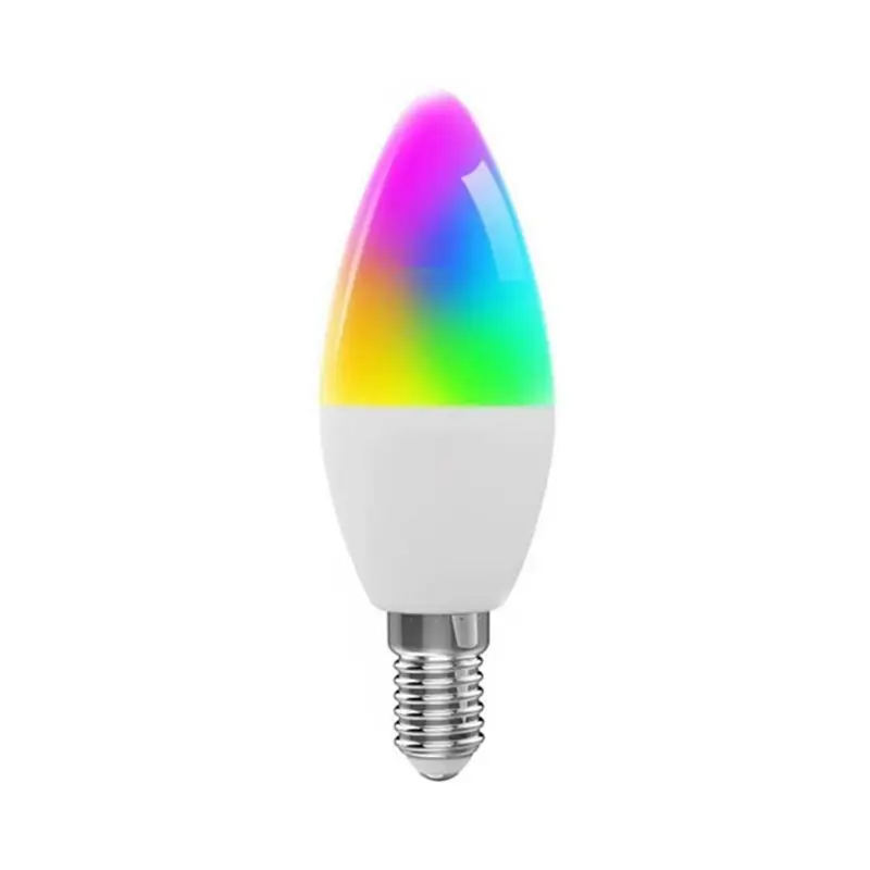 

Y23A-Tuya E14 Smart Bulb Dimmable Five-Way Spiral Candle Bulb Wifi RGB Bulb Remote Control And Voice Control 9W
