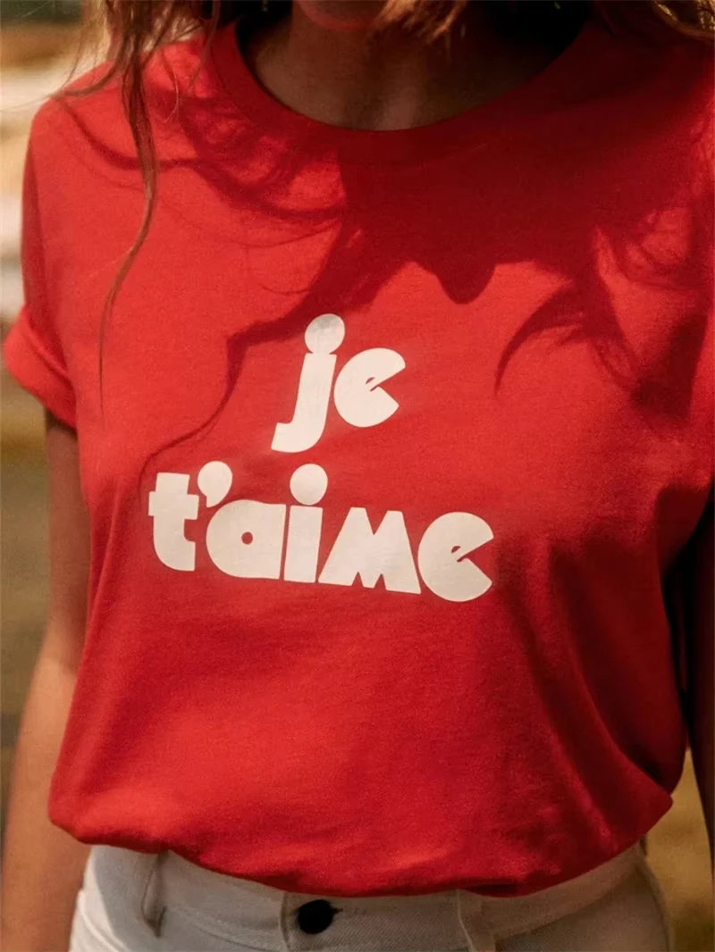 

Women Colorful Letter Print Tshirts White Cotton Casual Summer 2024 Female Short Sleeve O-neck All-match T-Shirt