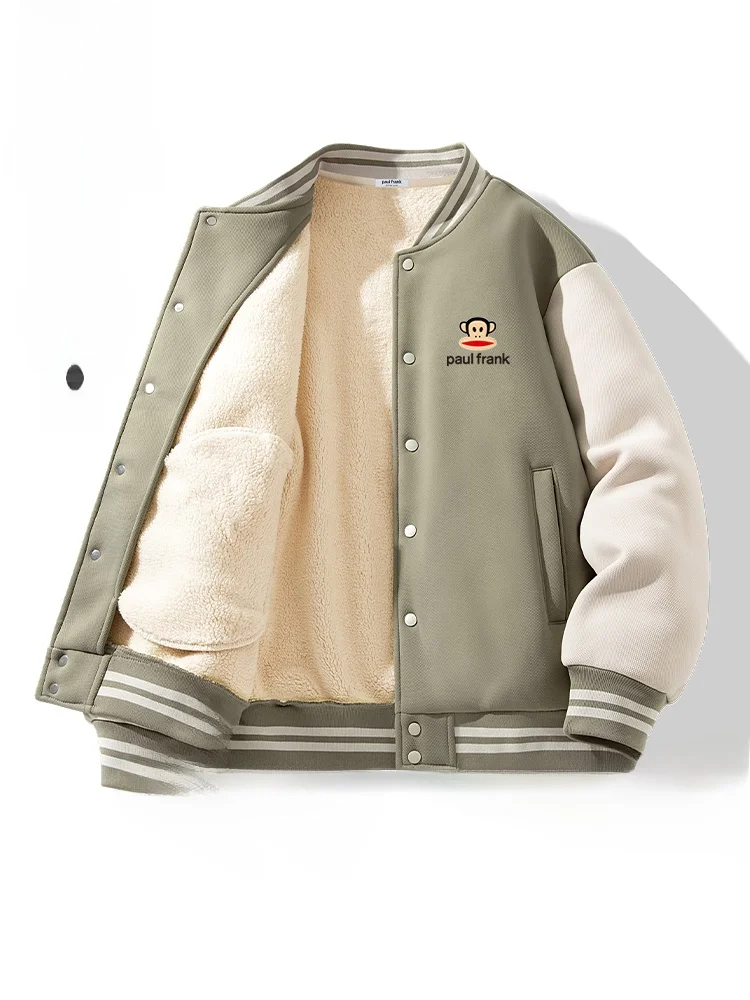 

Мужская зимняя теплая куртка-бомбер на флисовой подкладке, утепленная, повседневная, свободного кроя, с длинными рукавами, на пуговицах, молодежная модная модель