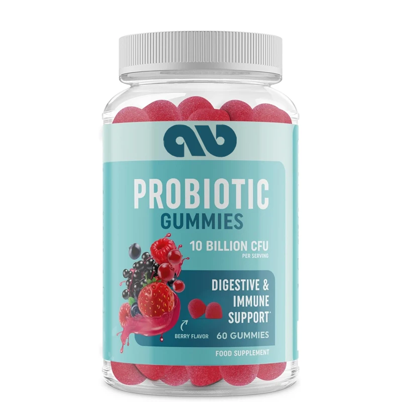 Probiotic gummies with Vitamin C and Folic Acid | Gut Health, Digestive and Immune System Support | Gluten Free, Non GMO