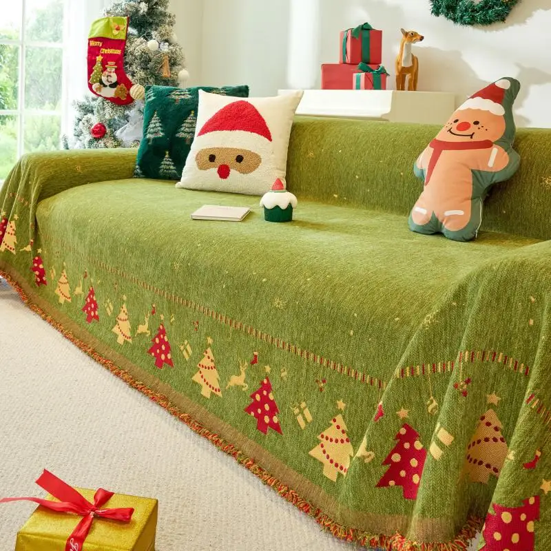 Weihnachtsatmosphäre Sofabezug Stoff Chenille Vier Jahreszeiten All-Inclusive Multifunktionale Decke Universelle Sofabezüge Handtücher – Detail 8