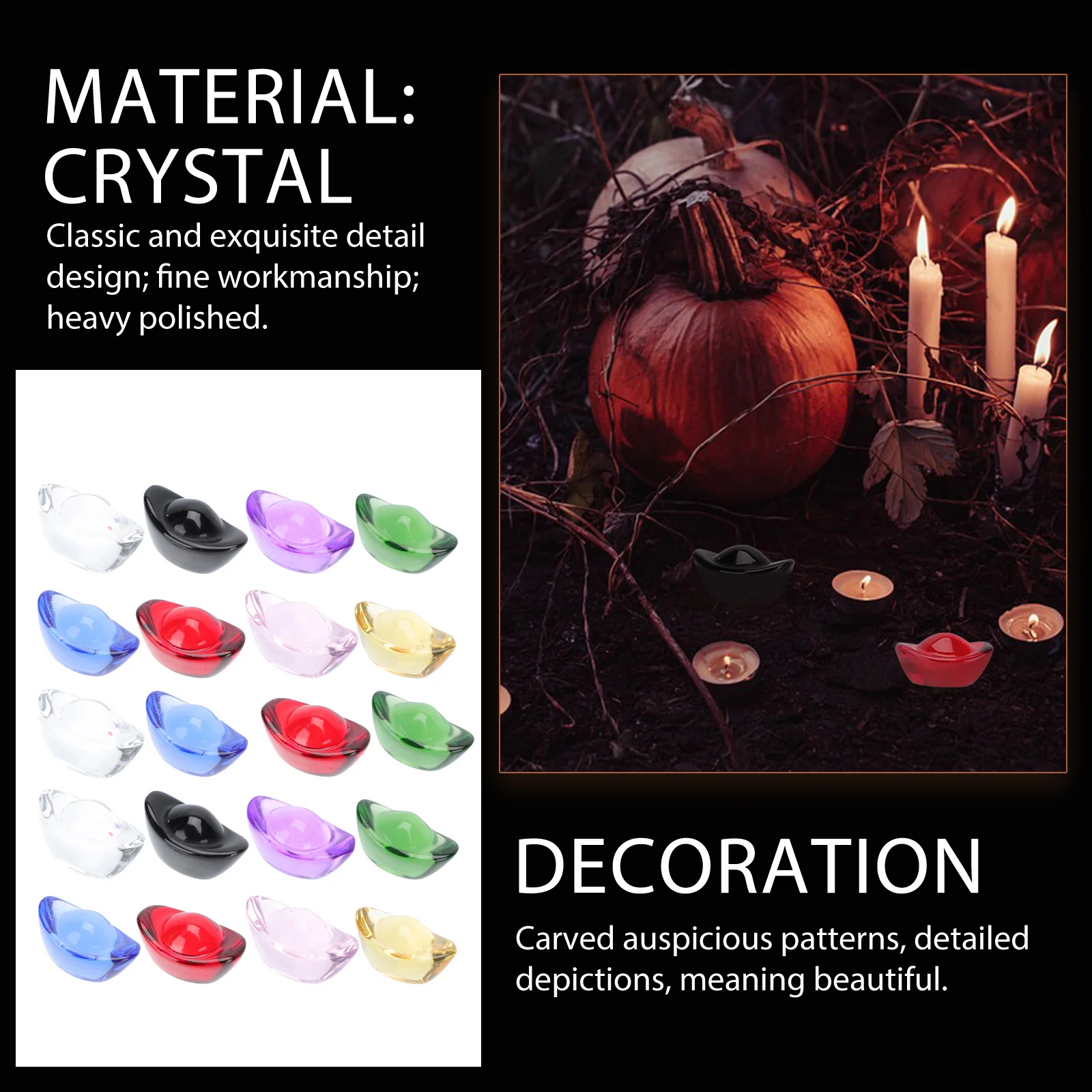 

20Pcs Colorful Feng Shui Yuan Bao Simulation Gold Ingots Bright Desktop Ornaments Home Office Shop Decorations Wealth Ingot