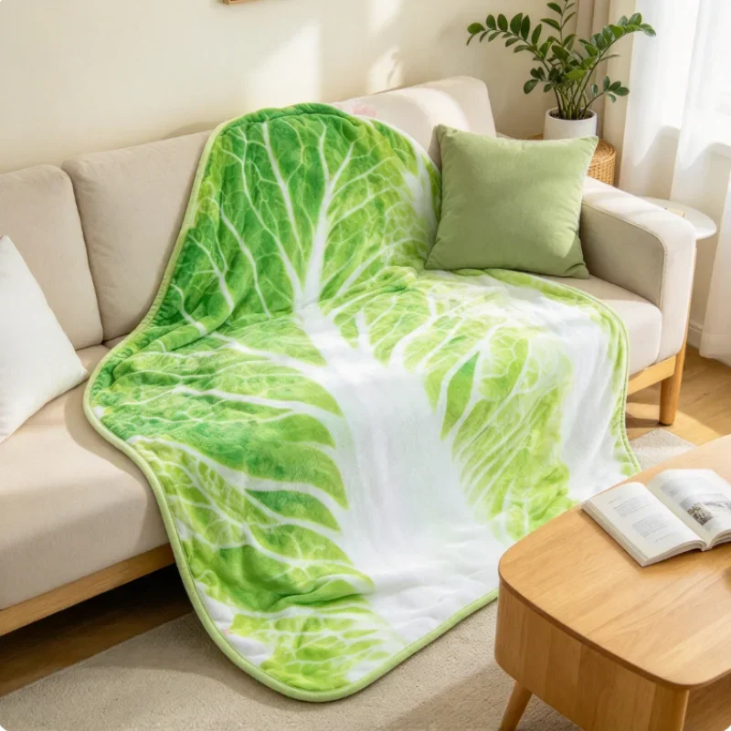 Cabbage Pattern Blanket Soft And Warm Flannel Blanket Home Sofa Blanket Creative Design Throw Blanket For Living Room