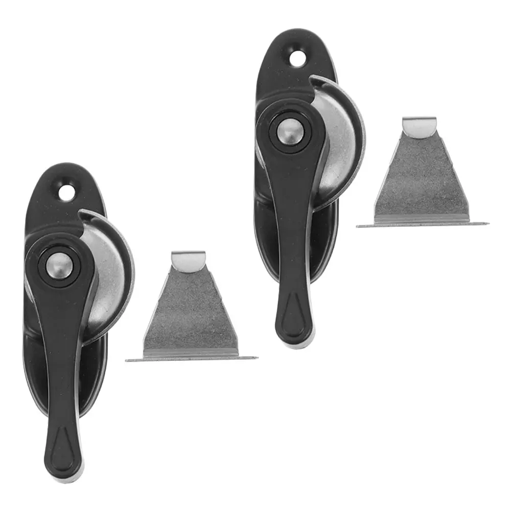 

Heavy Duty Crescent Stainless Steel Door Latch Compact Window Lock Hook Household Security Child Safety Black Hardware