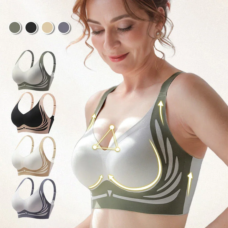 Women\'s Bra Breasts Lifting Anti Sagging Wireless Push Up Bra Seamless Adjustable Lingerie Brassiere