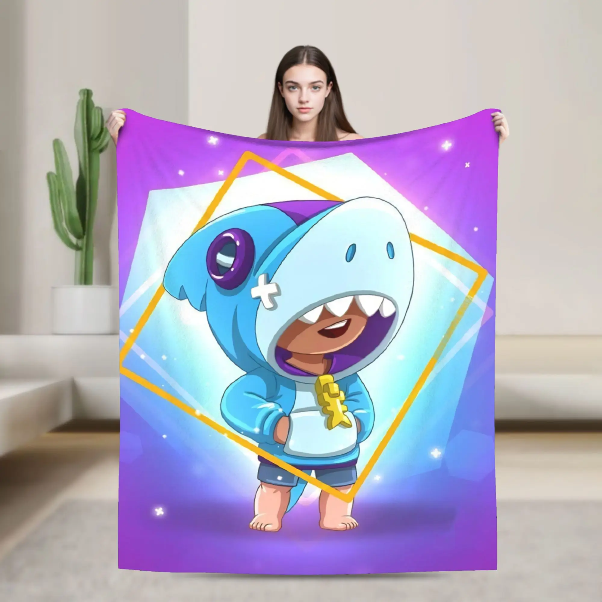 Sandy Leon Spike Game Blankets Coral Fleece Plush Spring Autumn  Portable Lightweight Throw Blankets for Sofa Travel Bedspreads