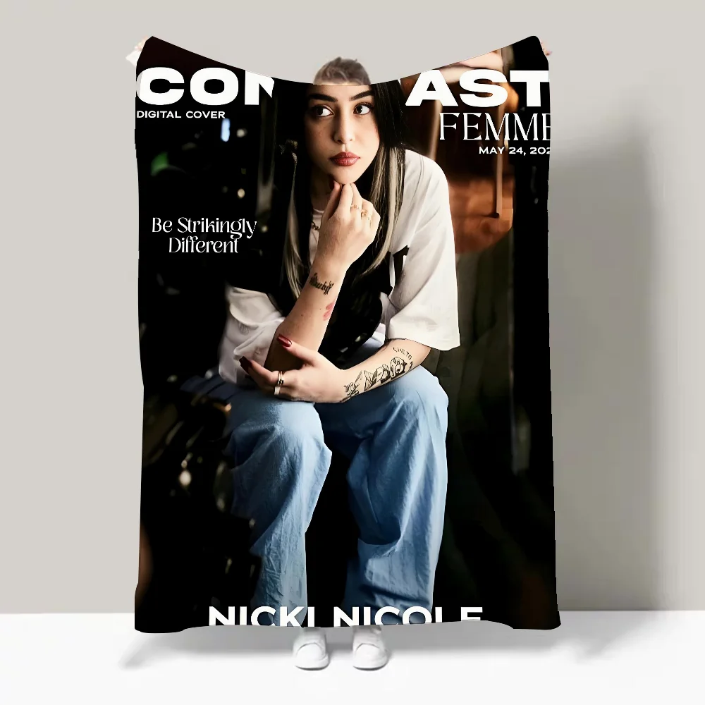 بطانية نيكي نيكول سينجر ألما هدية مثالية للأريكة والمكتب والسرير والطائرة والسفر والنوم والقراءة والاسترخاء والتخييم #5