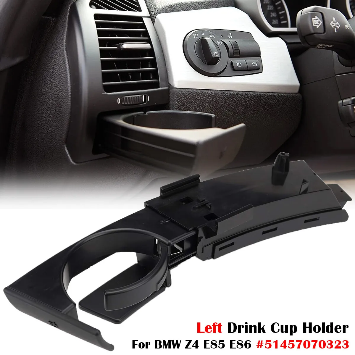

Car Cup Holder Insert Coaster Accessories For BMW Z4 E85 E86 2003 2004 2005 2006 2007 2008 Left Right Dashboard Water Cup Holder