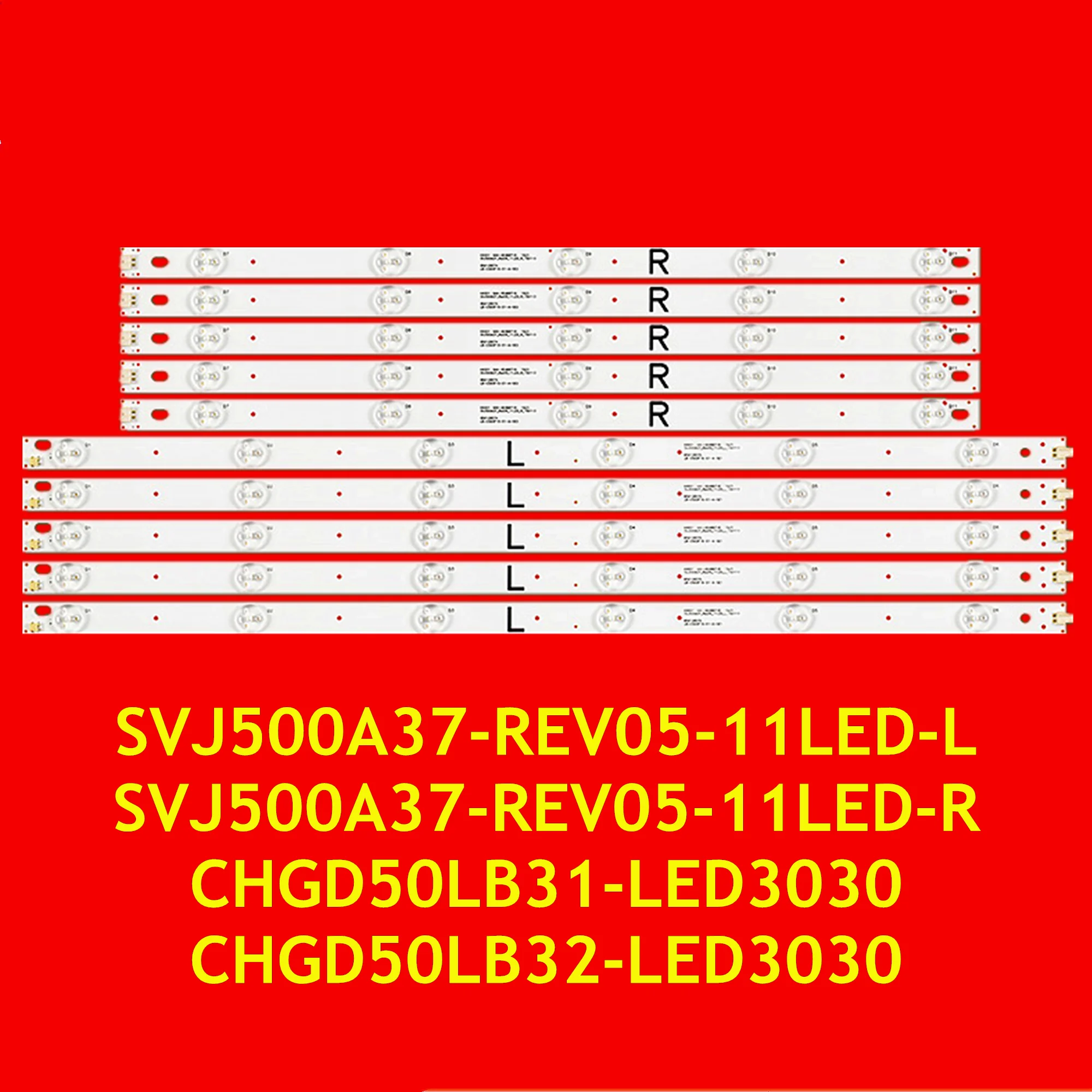 LED Strip for 50N1 50A1 50S1 50J3000 50D3700I LED50D2000I 50PFH6550 LED500200 LB-C500F15-EA-A-SE1 SVJ500A37-REV05-11LED-L R