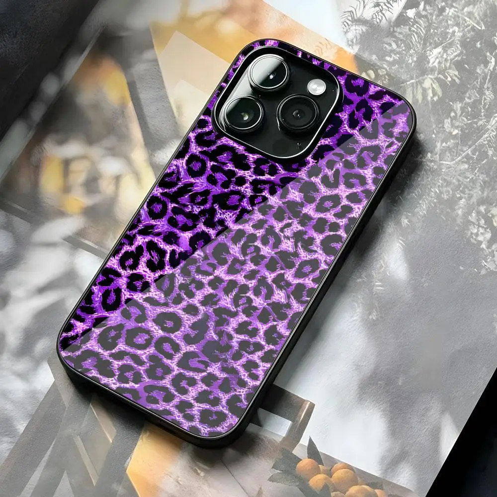 Leopard Phone Case For SAMSUNG S25 26 24 22 23 Note5 7 8 9 10 S8 Plus Lite S20 ULTRA S21 PC+TPU Silicone Funda