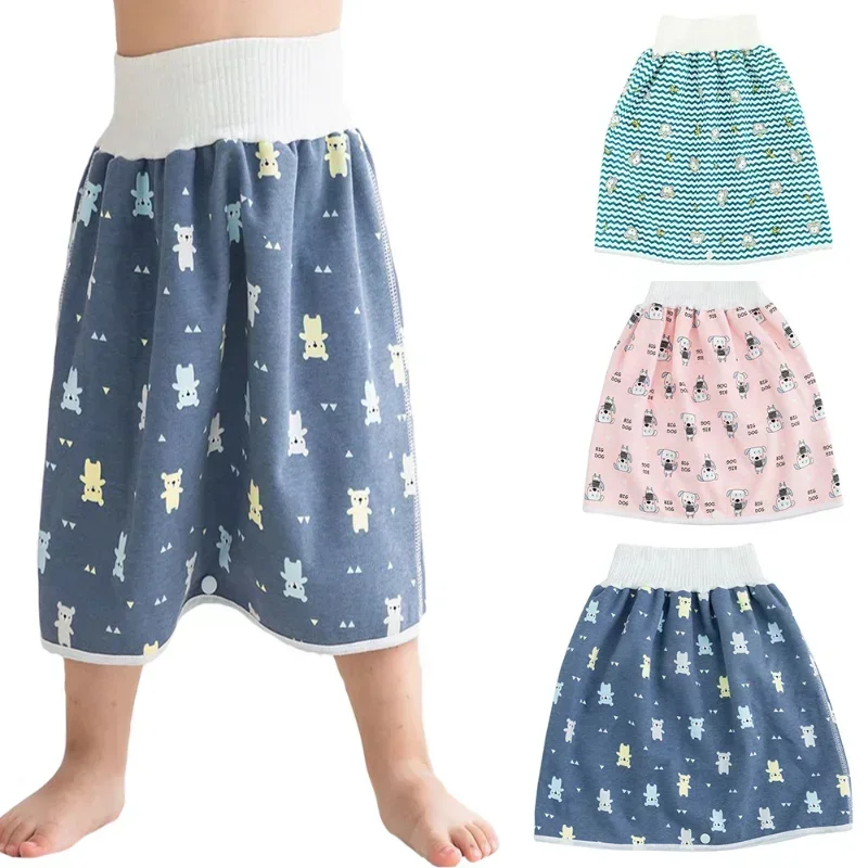 Baby Waterproof Diaper Pants Skirt for Potty Training Baby Comfy Diaper Short for Boys and Girls Sleeping Bedclothes