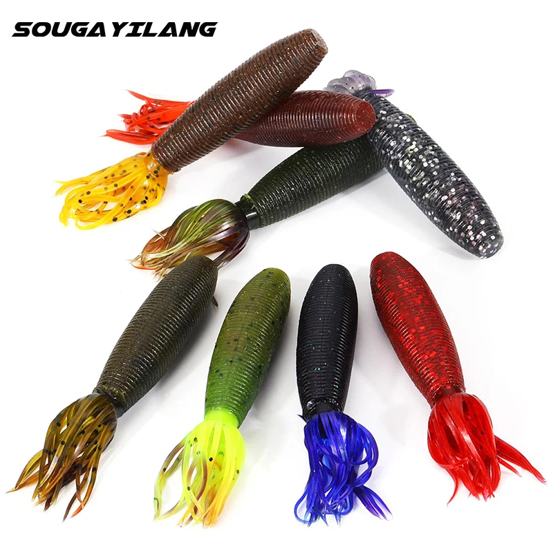 Sougayilang 5pcs Soft Bait Jigging Wobblers Silicone Artificial Swimbait 10g 95mm Soft Fishing Lure Bass Carp Pesca Tackle