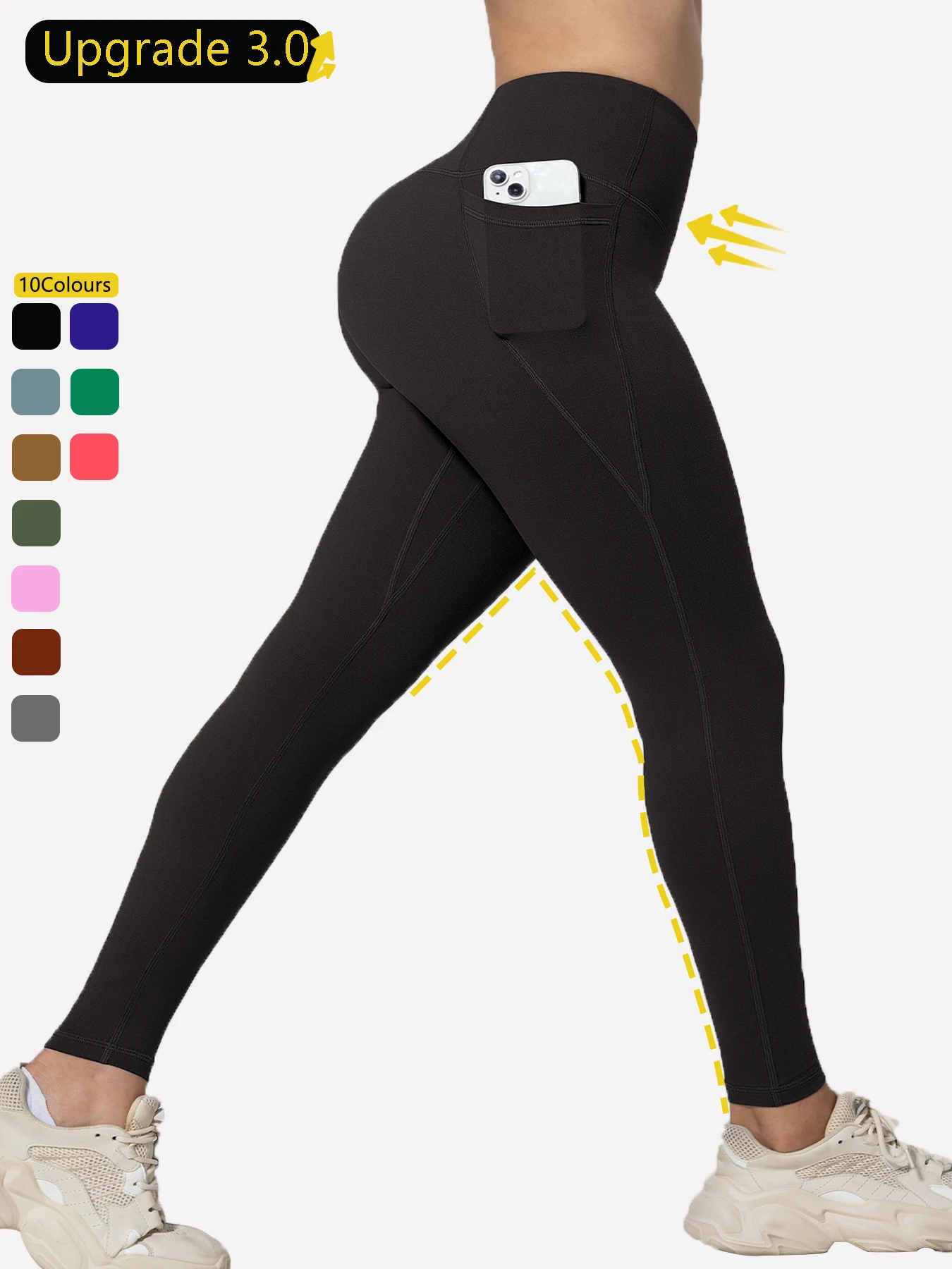 

Upgrade To Version 3.0 Pockets Gym Leggings Women Skinny Stretch Sport Fitness Leggings Casual One Pieces Pants High Waist