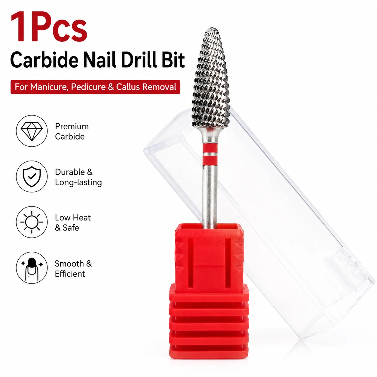 1Pc Hot Spiral Tungsten Carbide Nail Drill Bit Dual-Cut E-File Bit for Gel Removal Shaping Manicure