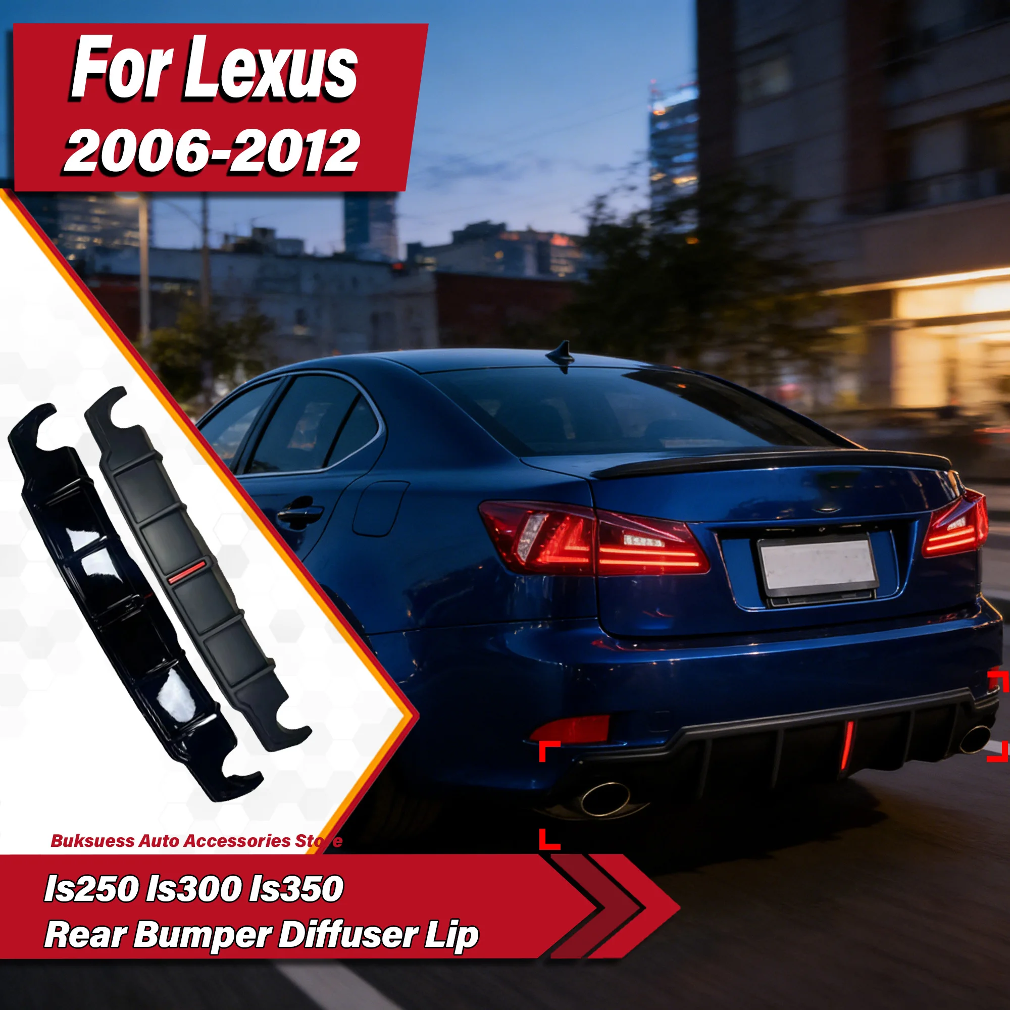 

Для Lexus IS250 IS300 IS350 2006-2012: Комплект для модификации заднего бампера, диффузор, накладка, декоративный обвес