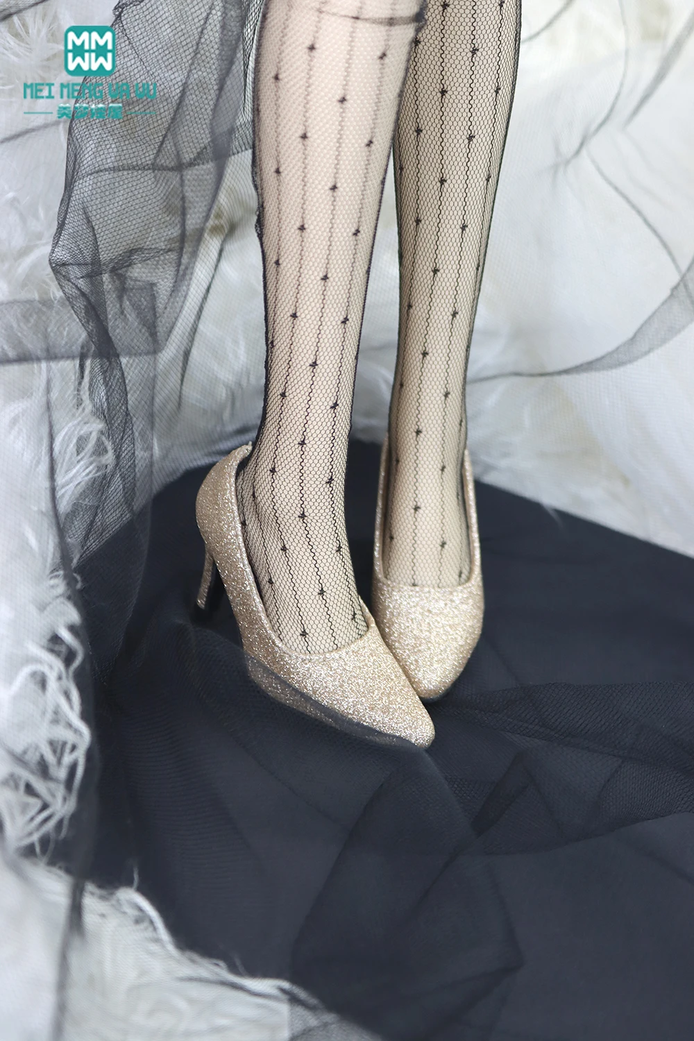 7.5cm BJD doll shoes Fashion heels Black, gold, silver fit 58-60cm BJD DD SD13 ball joint doll girls gifts