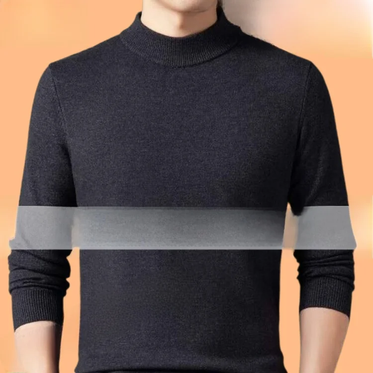 

Мужской вязаный свитер Thiened f с высоким воротником 00, шерстяной повседневный однотонный базовый слой, одежда, теплый удобный трикотаж
