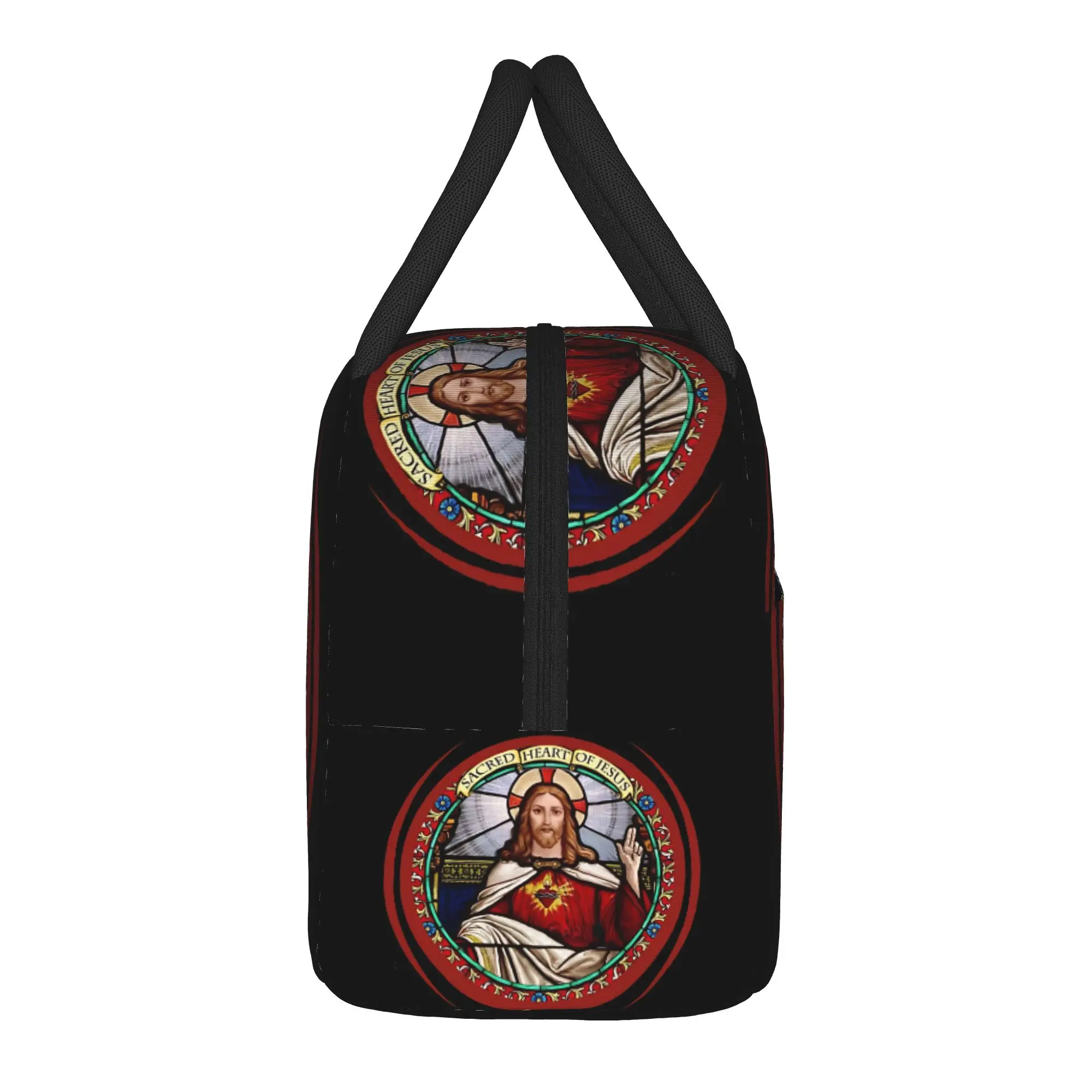Sacred Heart Of Jesus Catholic Traditional Lunch Bag Lunch Box For Adult Thermal Lunch Bags Oxford Portable Zipper Cooler Bag
