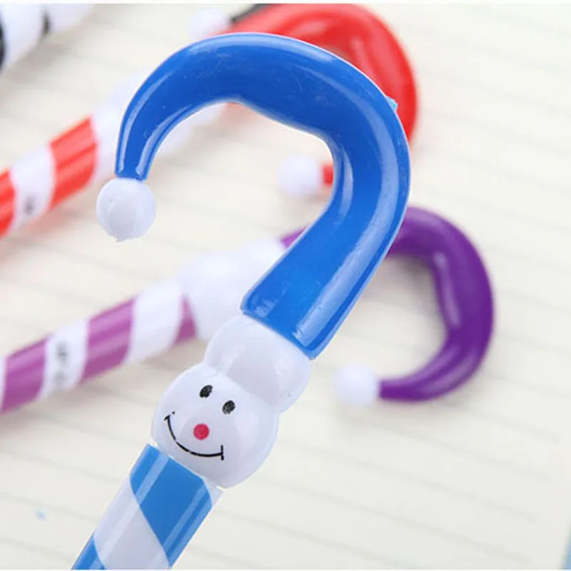 24/36pcs Christmas Kawaii Series Creative Stationery Snowman Umbrella Crutch 0.5mm Ballpoint Pen Student Children Award Gift