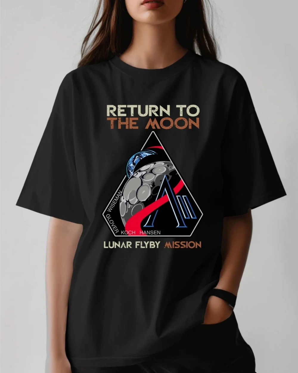 Artemis II Return to the Moon 2026 T-shirt, Lunar Flyby Mission T-shirt for Couples, All Seasons, Streetwear Shirt