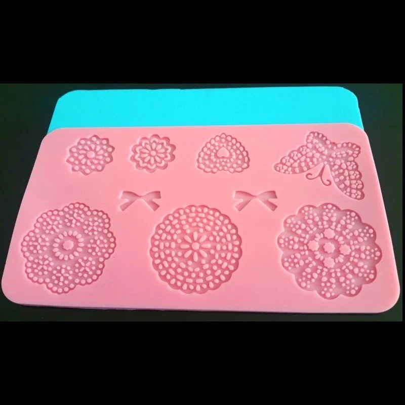 Aomily Lace Flower Butterfly Wedding Cake Silicone Beautiful Flower Lace Fondant Mold Mousse Sugar Craft Icing Mat Pastry Tools