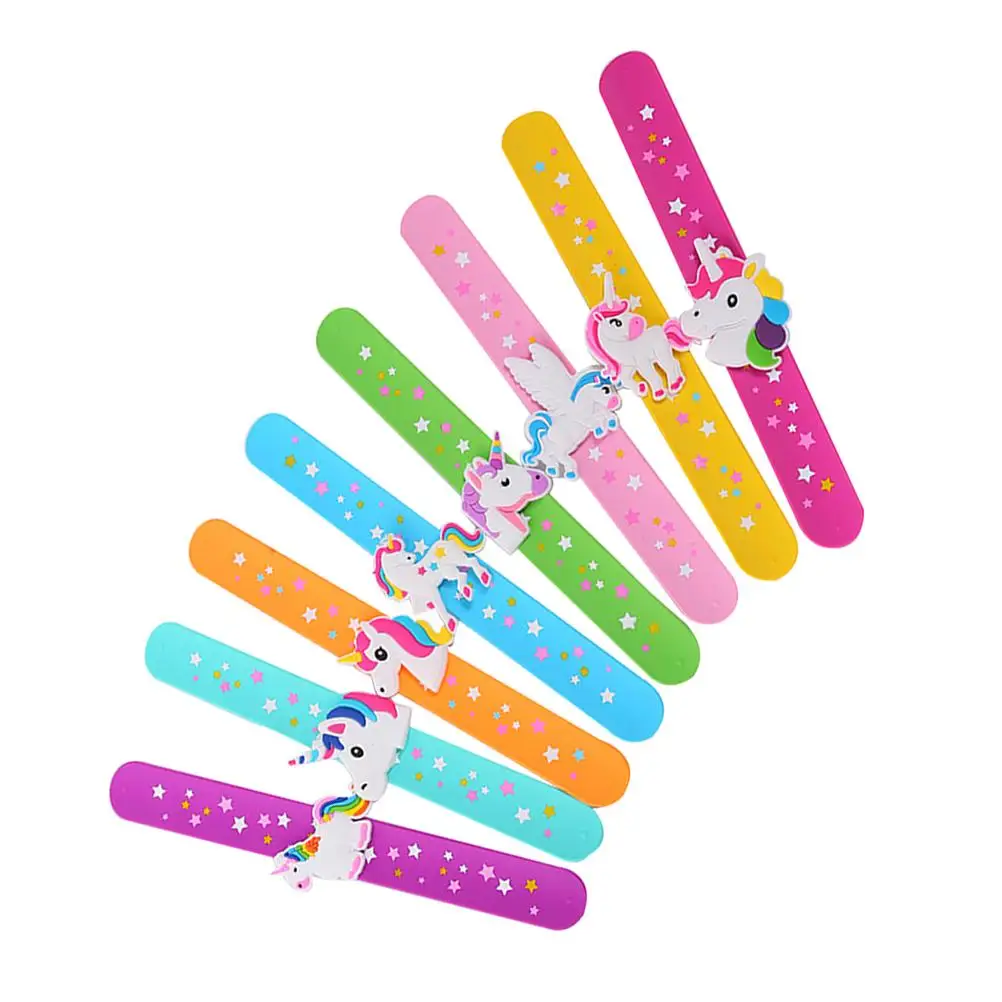 

12 Pcs Silicone Slap Bracelet Unicorn Wristbands Kids Gifts Party Favors Birthday Giveaways Game Prizes Student Rewards Toy