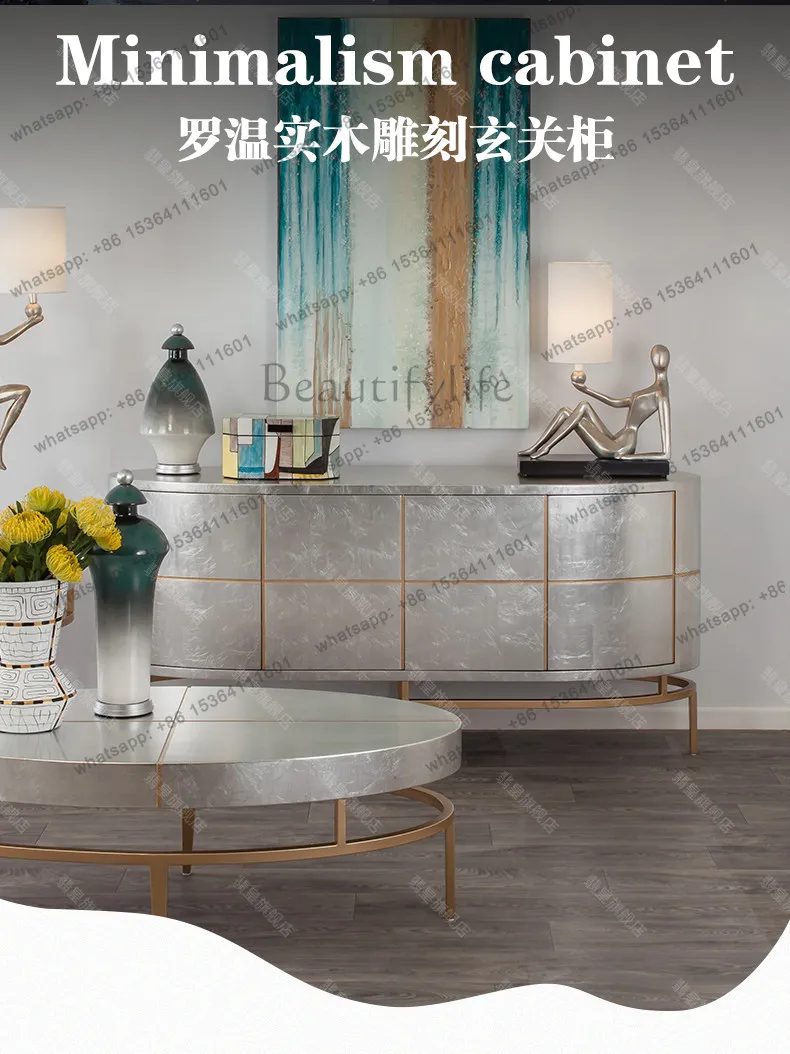 

American light luxury door cabinet household living room wall decorative locker