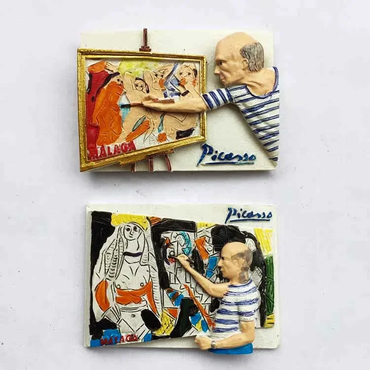 Spain Fridge Magnet European Spanish Painter Picasso 3d Cultural Tourist Souvenirs Magnetic Refrigerator Stickers Creative Gifts