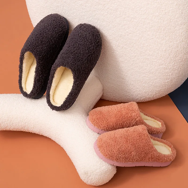 Women Indoor Slippers Warm Plush Lovers Home Slipper Anti Slip Autumn Winter Shoes Woman House Floor Soft Slient Slides