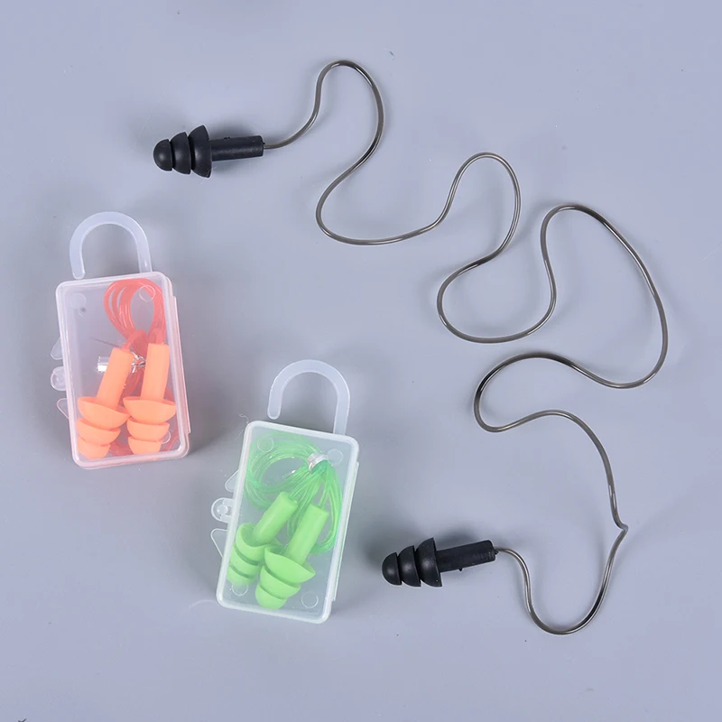 1Pair Anti-Noise Earplugs Nose Clip Case Protective Waterproof Protection Ear Plug Silicone Swim Dive Supplies security protect