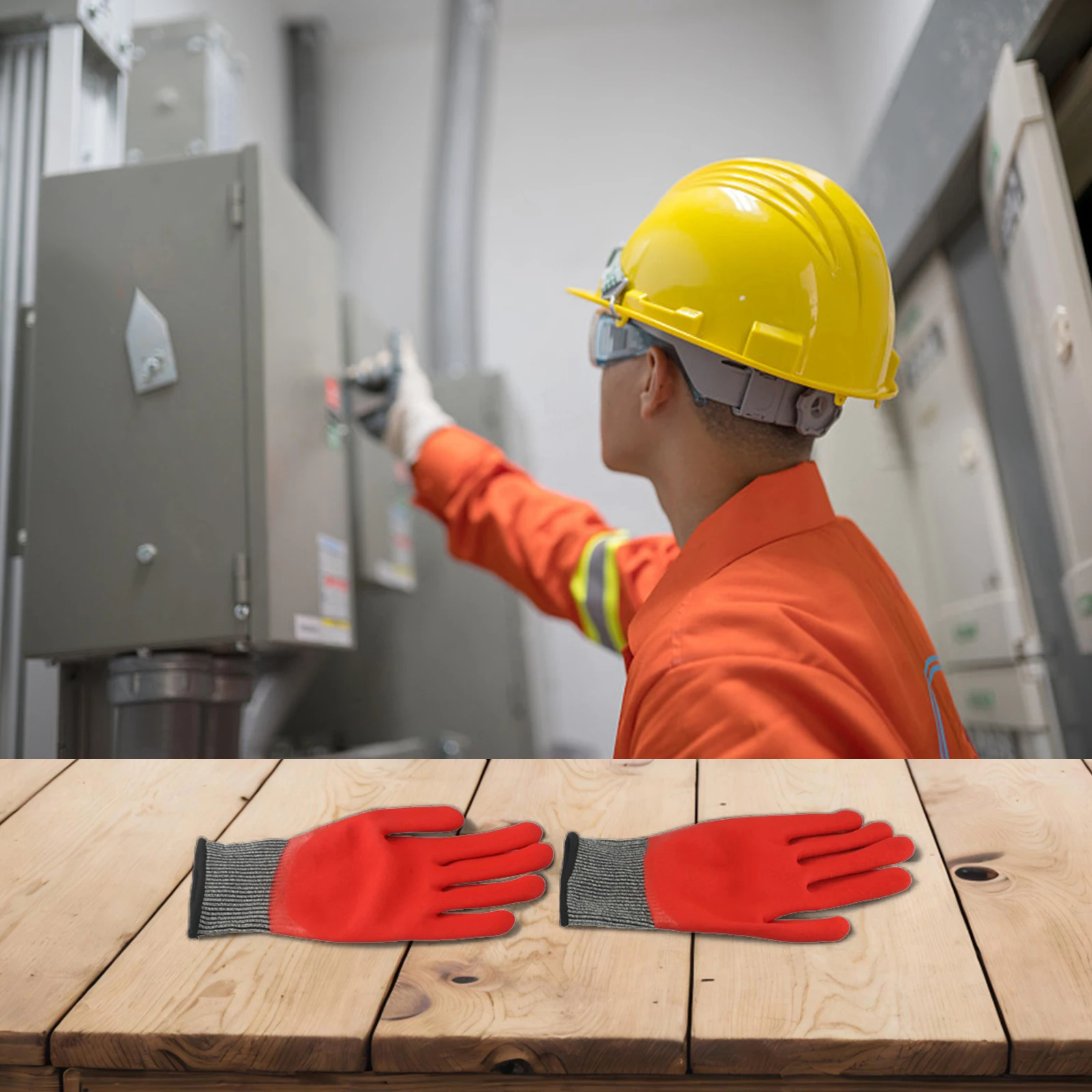 Woodworking Gloves - 400V 절연 장갑 PPE 장갑 빨간색