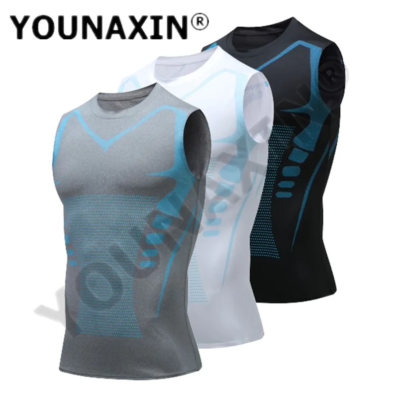 3 Pcs/Lot Men's Sleeveless T-Shirts Base Layer Vest Basketball Cycling Yoga Sports Tight  Gym Fitness Running Top Outdoor Tank