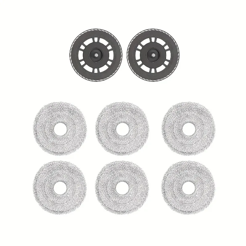 Compatible Replacement Kit: 6 Mop Pads and 2 Mop Holders for Multiple Dreame & Mova E30 Ultra Robot Vacuum Models