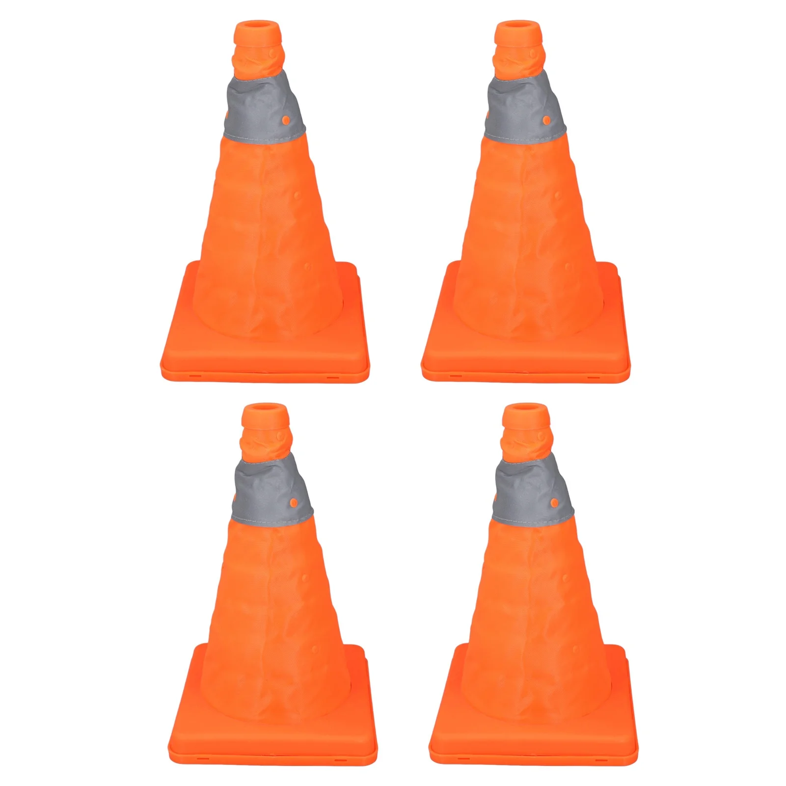 4PCS Construction Traffic Safety Cone 30CM Foldable Multi Purpose Orange Pop Up Cone with Reflective Collars