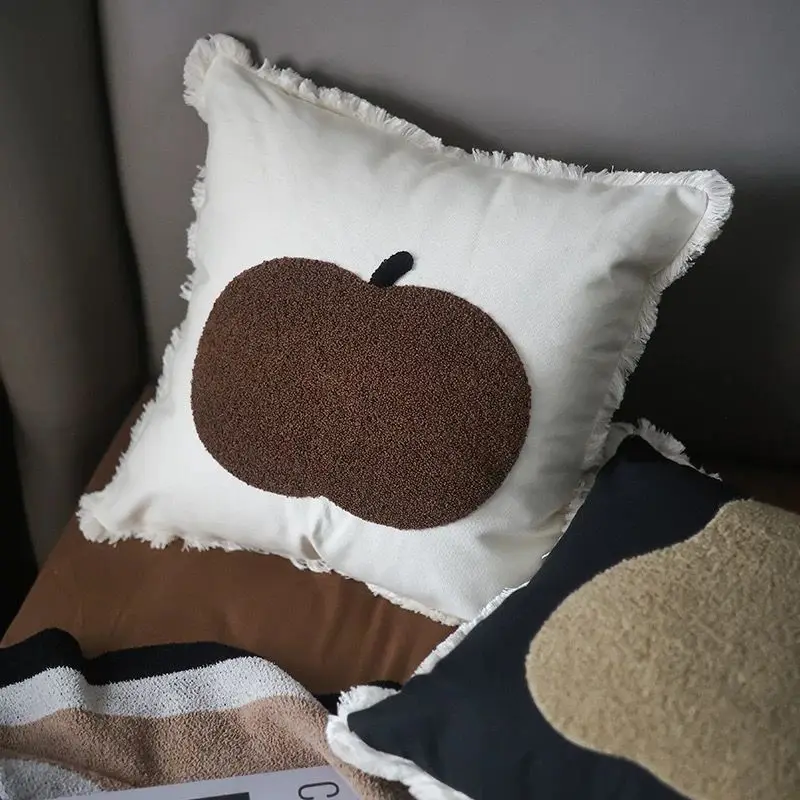 Light Luxury Embroidered Backrest Cushion for Sofa Bedroom Living Room Ins Style Removable Cover Gift Decor