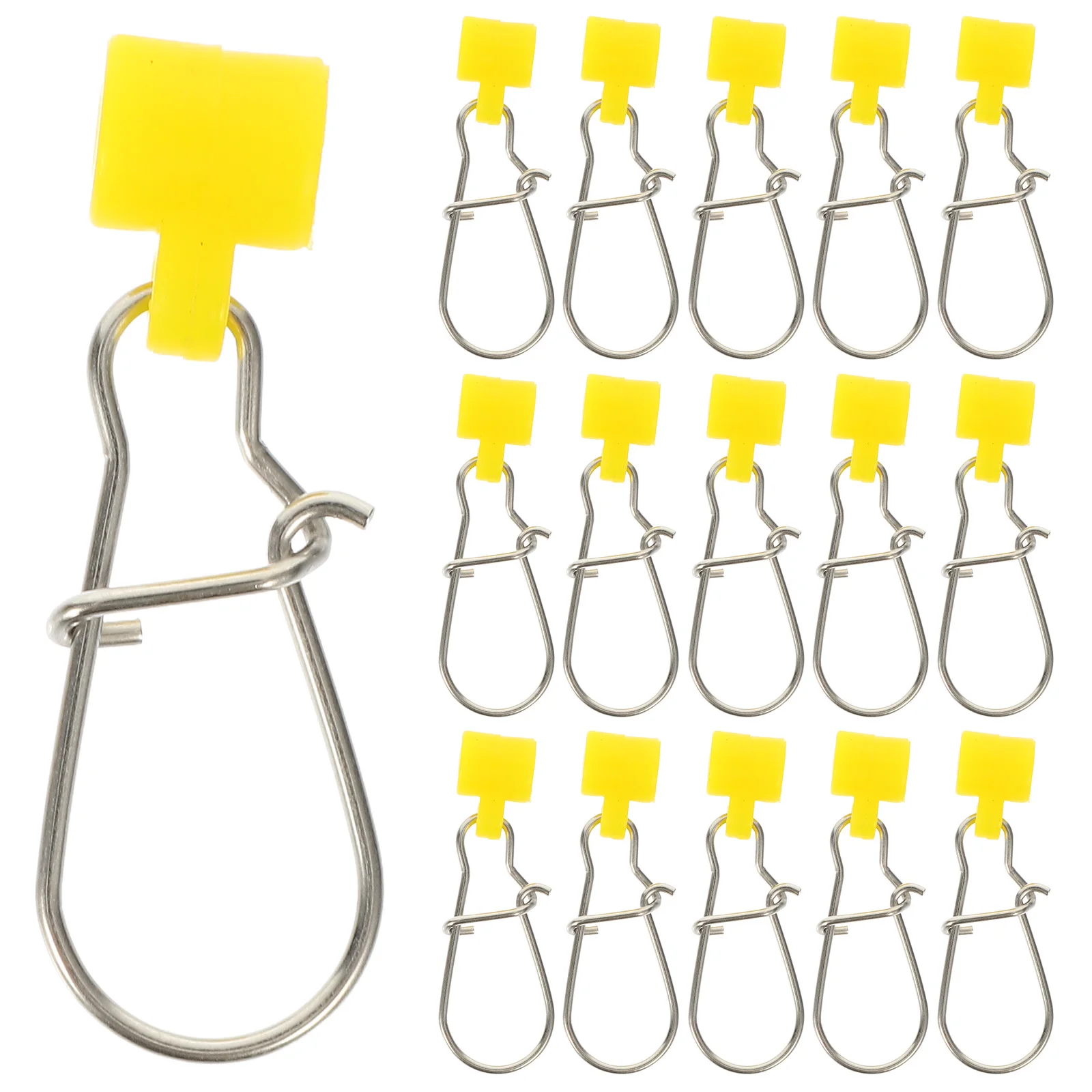 

25 Pcs Fishing Accessories Pin Connector Sliders for Sinkers Snaps Tackle Yellow Metal