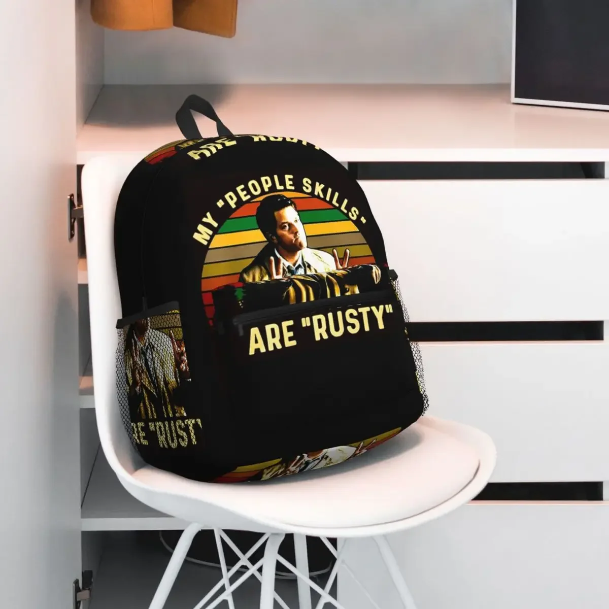 

Мои люди навыки ржавых Кастиэль Сверхъестественное рюкзак рюкзак большая вместительная сумка школьная сумка сумки на плечо для мужчин и женщин