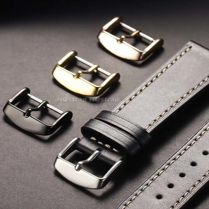 Ремешок из нержавеющей стали 316L, 16 мм, 18 мм, 20 мм, кожаный силиконовый ремешок для часов, металлическая застежка-булавка, сменная кнопка, аксессуары для часов