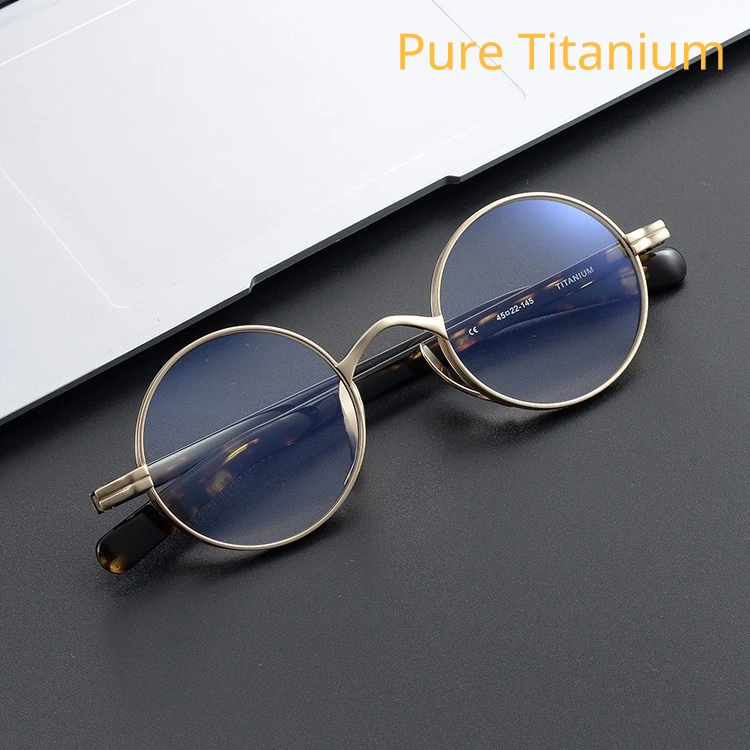 Japanese Handmade Pure Titanium Eyeglasses Frame Men Women Designer Handmade Height Number Prescription Myopia Glasses Frame