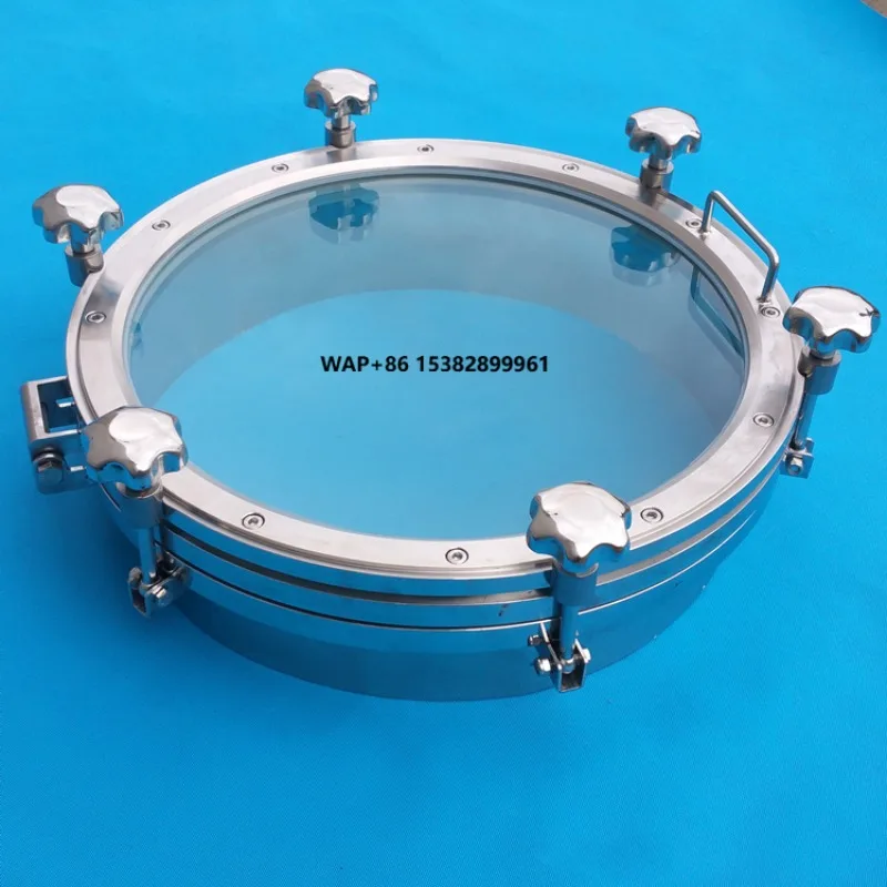 DN500 Sanitary Manway Door Manhole Cover Hatch with Full Sight Glass for Chemical Reactor